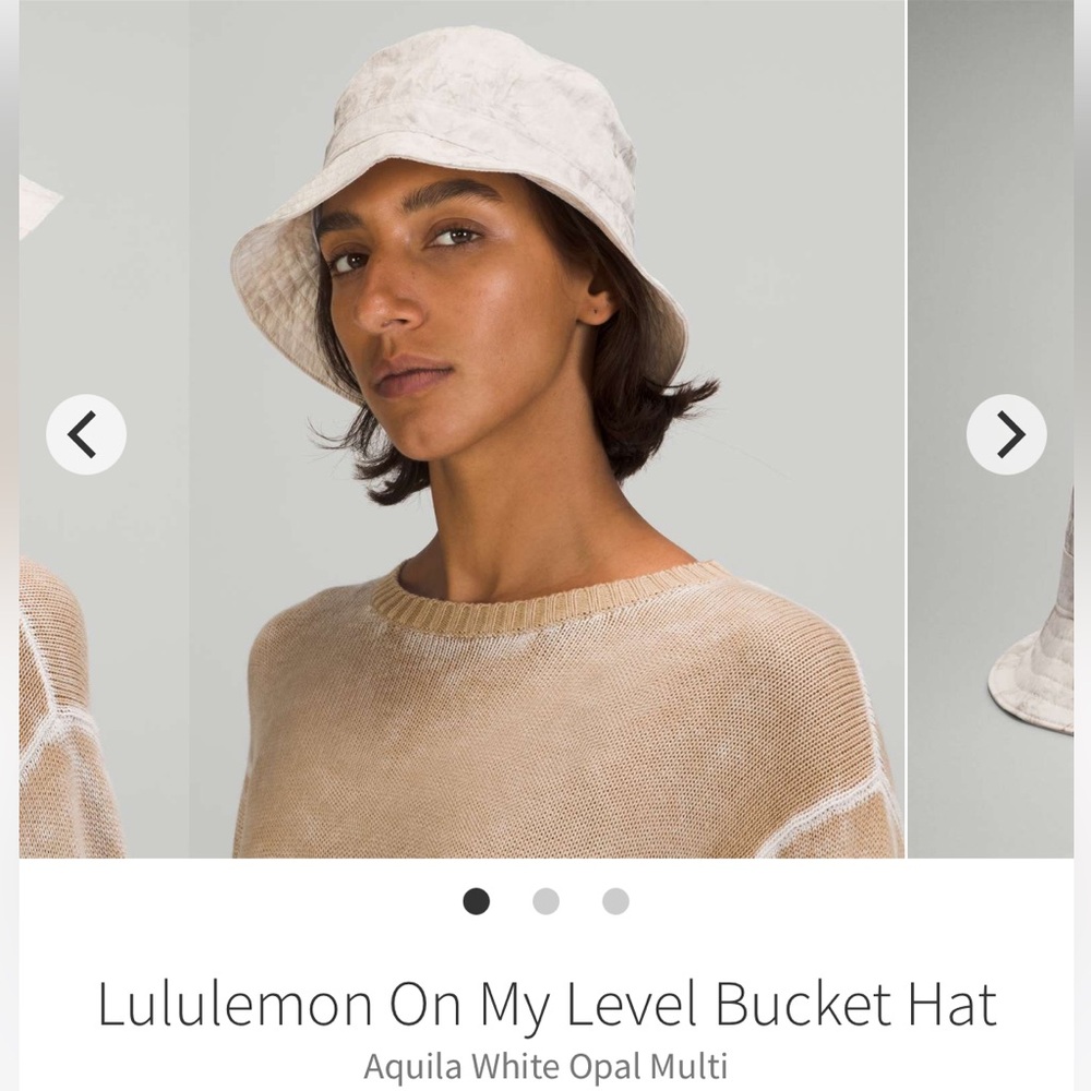 Lululemon On My Level Bucket Hat Aquila White Opal Multi UV Wicking New Rare